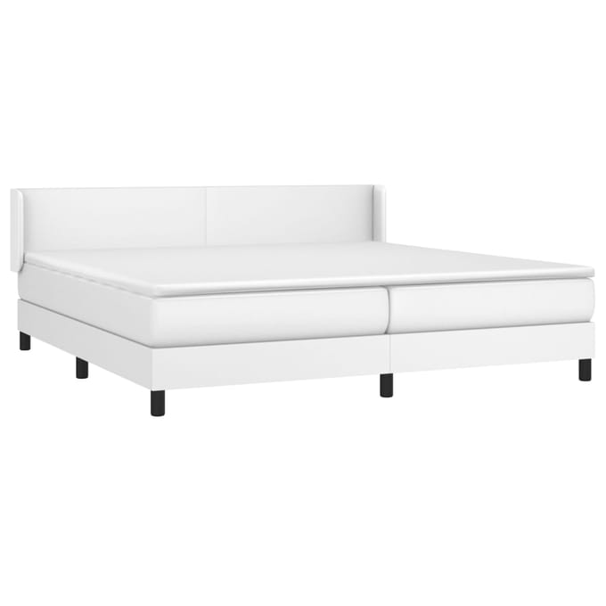 vidaXL - Boxspring - met - matras - kunstleer - wit - 200x200 - cm