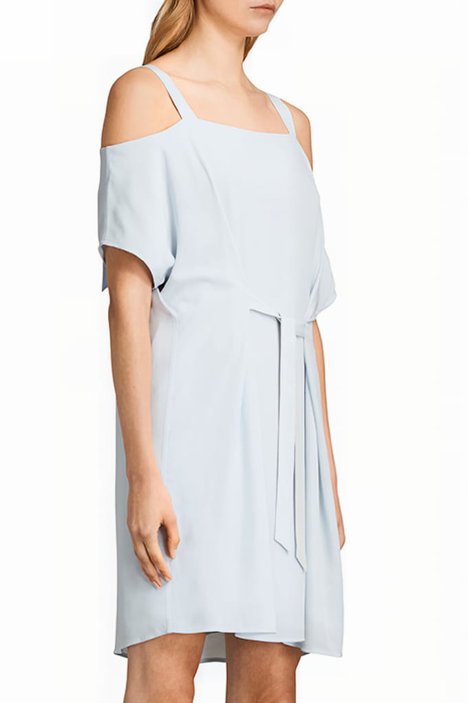 AllSaints Rae Dress Cloud Blue Größe: S | Minikleider Outlet | Damen | Blau