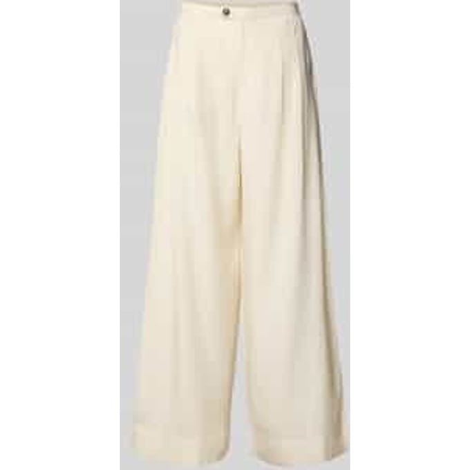 Wide leg bandplooibroek met steekzakken, model 'NATUK'