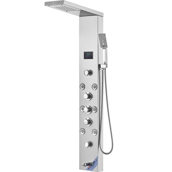 Colonne de Panneau de Douche 6 Modes Hydroélectricité LED Acier Inoxydable