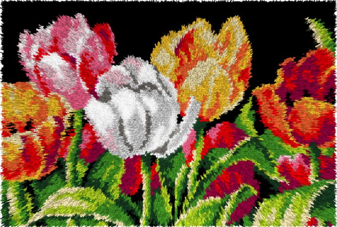 KNOOPKLEED ORCHIDEA - TULPEN - 50 x 75 cm