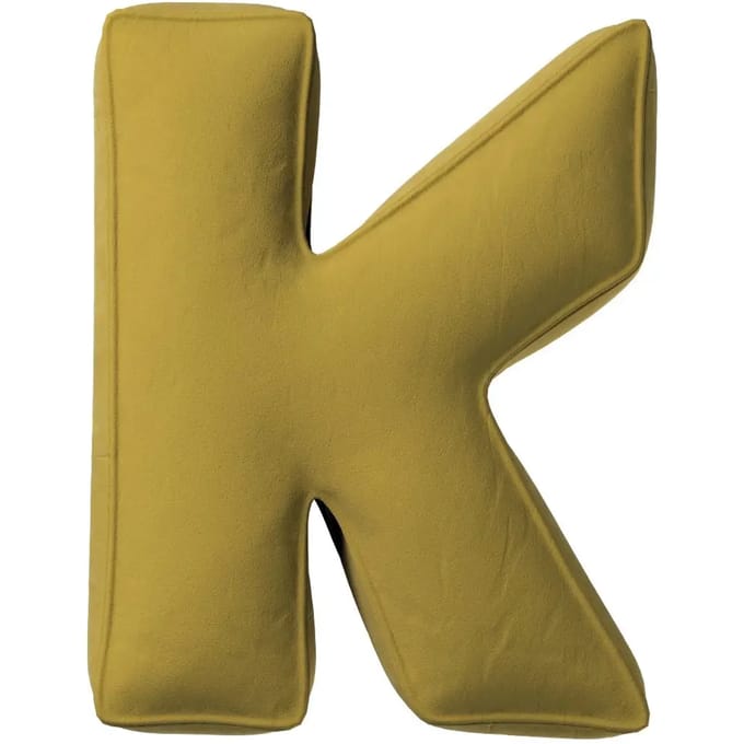 Kussen letter k Yellow Tipi Posh Velvet