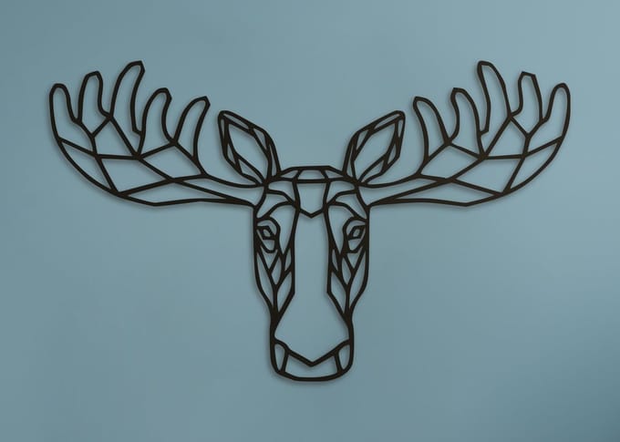 Wanddecoratie Polygon | Eland - XL (50x80cm)