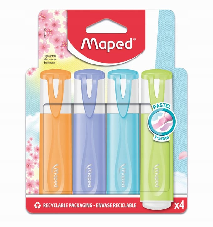 Maped Zakreślacz Klassiek Pastel Mix 4 st