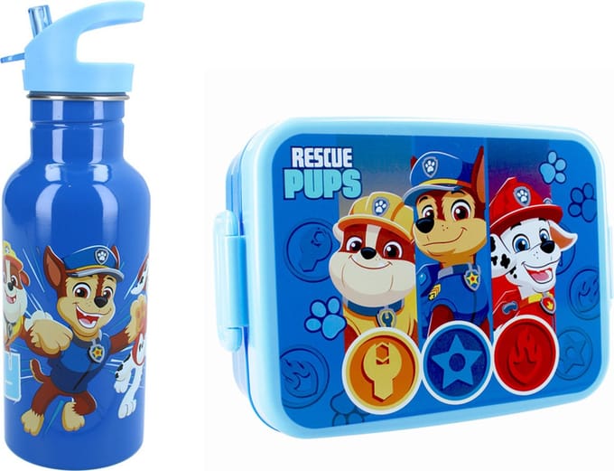 Paw Patrol RVS Drinfles en Lunchbox Voordeelset