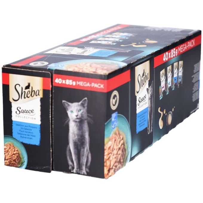 Sheba Kattenvoer Sauce Collection - Natvoer - Vis Selectie in Saus - 40 x85g Mega Pack