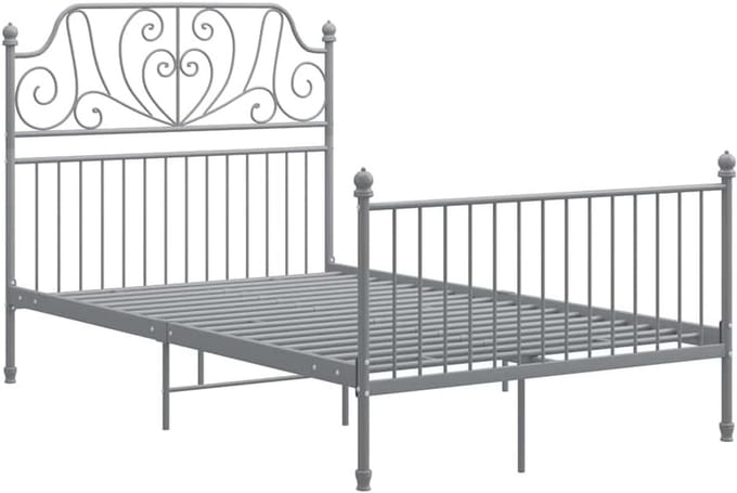 Stevig Metalen Bedframe 120x200 cm Grijs - Duurzaam Incl. Lattenbodem
