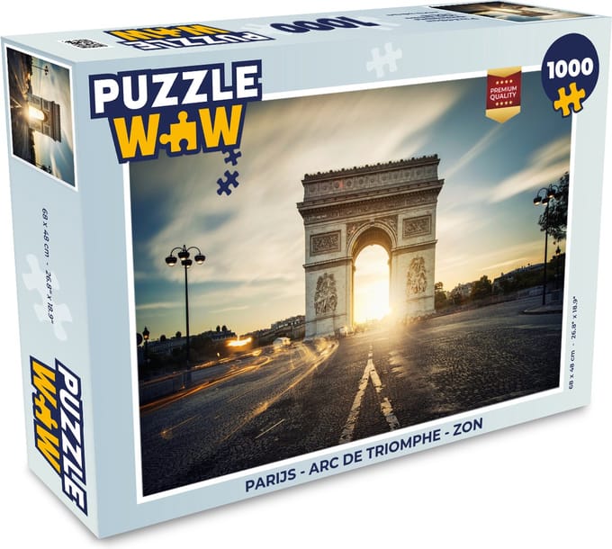 Puzzel Parijs - Arc de Triomphe - Zon - Legpuzzel - Puzzel 1000 stukjes volwassenen
