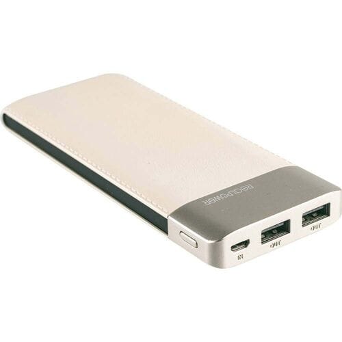 RealPower PB-8000 Powerbank 8000 mAh LiPo Champagne Statusweergave
