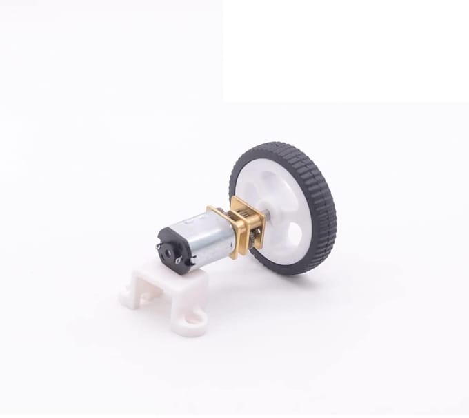 Mini reductiemotor - DC motor - Robot projecten - Met beugel - 3V - Wit