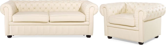 CHESTERFIELD - Chesterfield bank - Lichtbeige - Leer