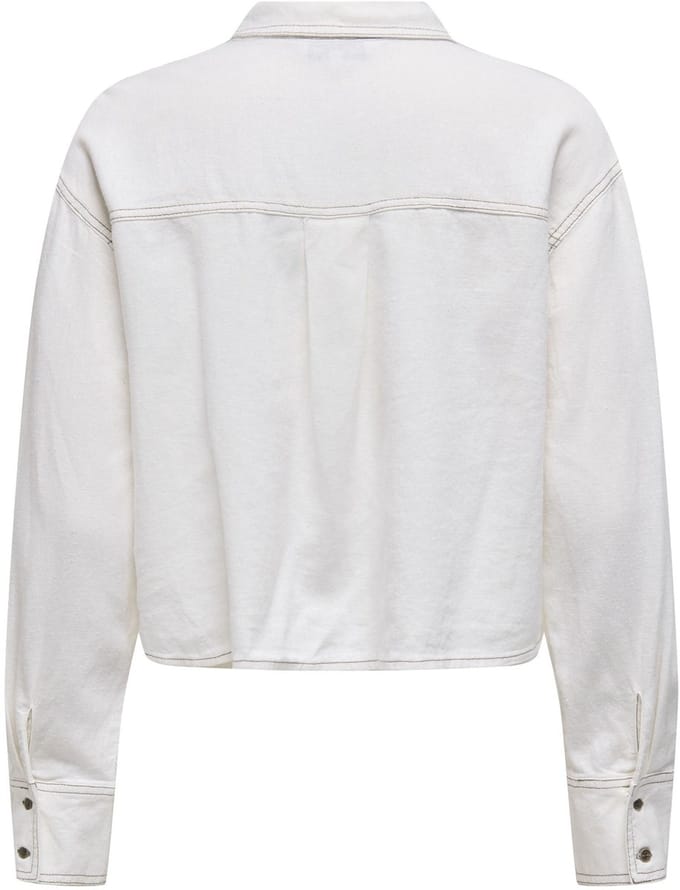 ONLY - ONLCARO L/S LINEN BL CROP SHIRT CC PNT - Dames - Blouses