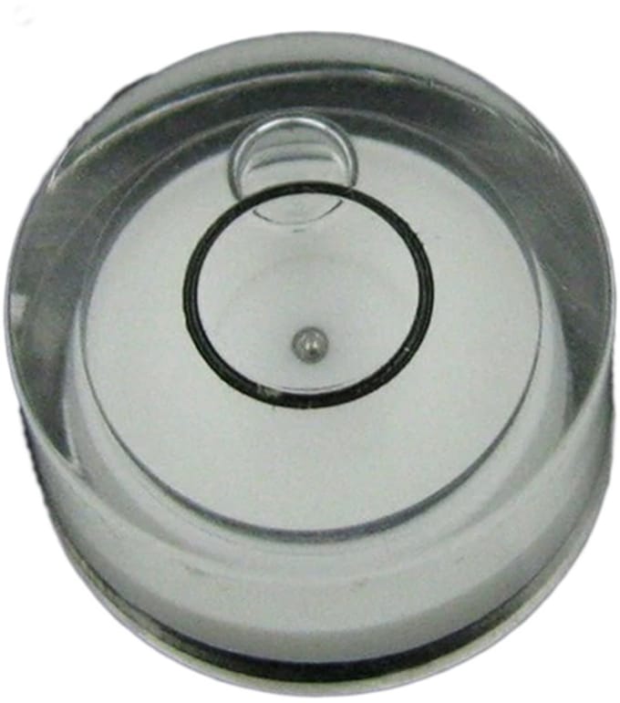 DW4Trading Mini Ronde Waterpas van Acrylglas Wit Ø 15x8 mmm