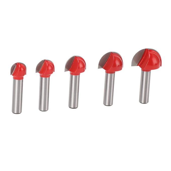 5 Stuks Ronde Neus Bovenfrees 8mm Schacht Carbide Hoge Hardheid Kernkast Bovenfrees voor Houtbewerking