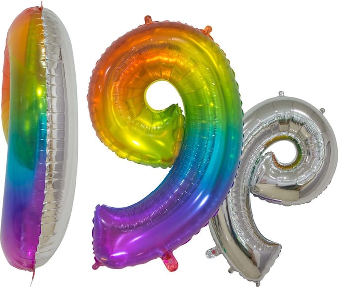 Folieballon 30" nmr. 9 - Transparant Regenboog