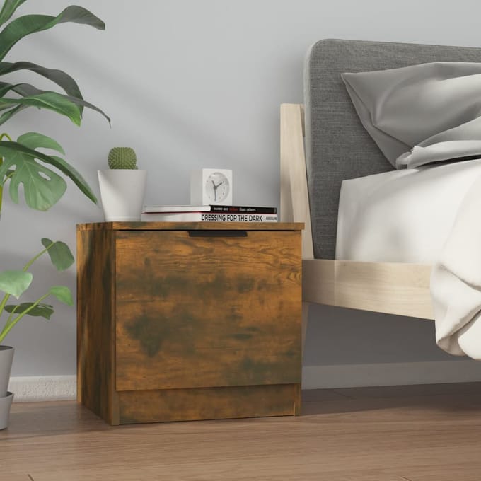 vidaXL - Nachtkastjes - 2 - st - 40x39x40 - cm - gerookt - eikenkleurig