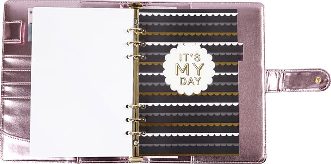 Planner / Bulletjournal, roze, afm 19x23,5x4 cm, ringband, 1 stuk