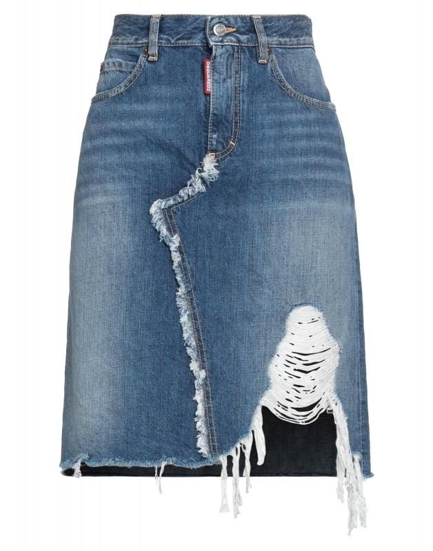 Jupe Midi en Jean pour Femme DSQUARED2 -50%%% - Taille: L gray
