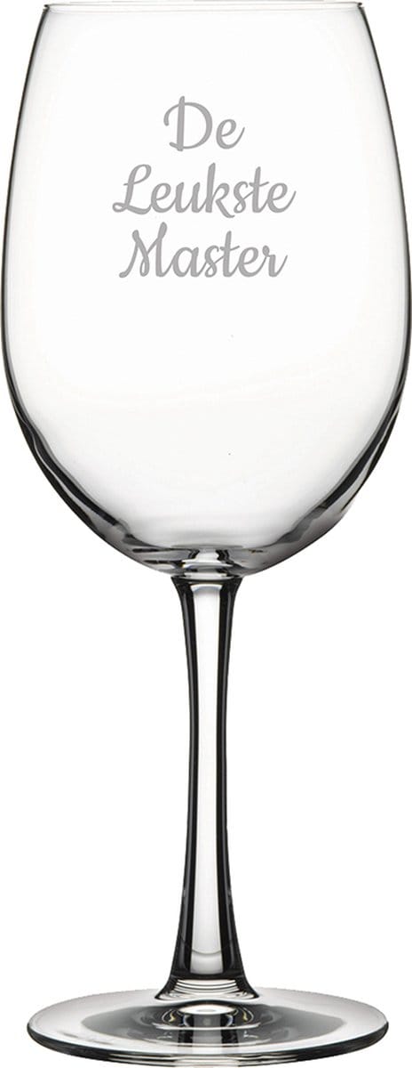 Gegraveerde Rode wijnglas 46cl De Leukste Master