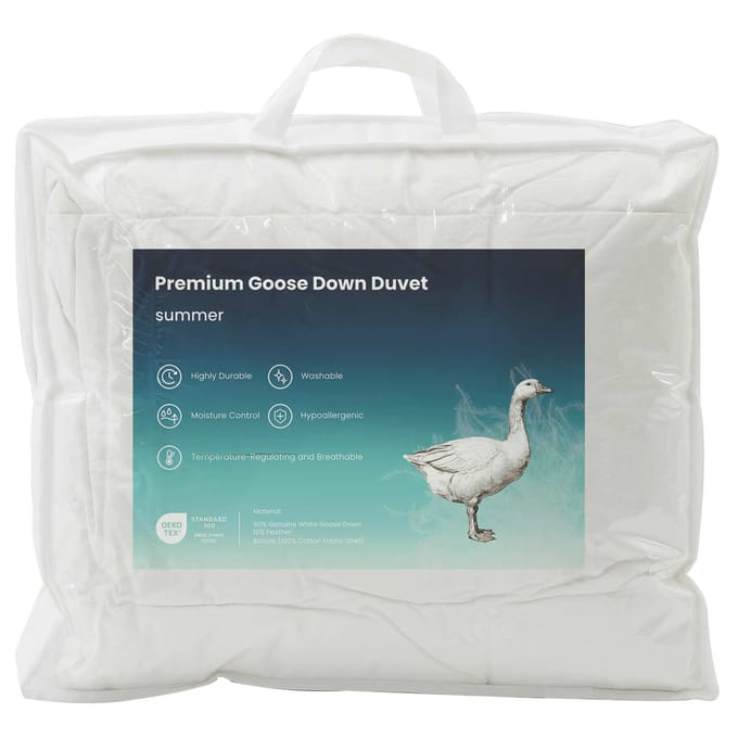 vidaXL - Dekbed - FULDA - 200 - x - 200 - cm - Zomer - 100 - GSM - 90% - Gansendons - Wit