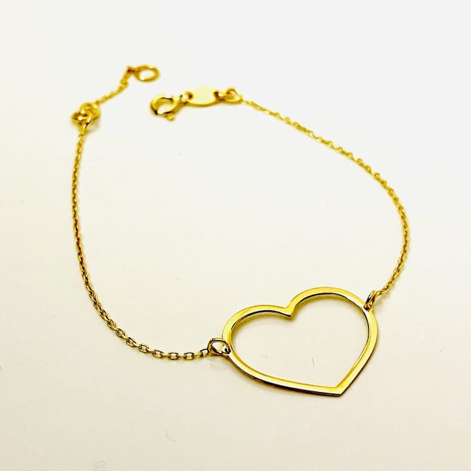 Minimalistische damesarmband met hart - AG925 - Goudkleurig