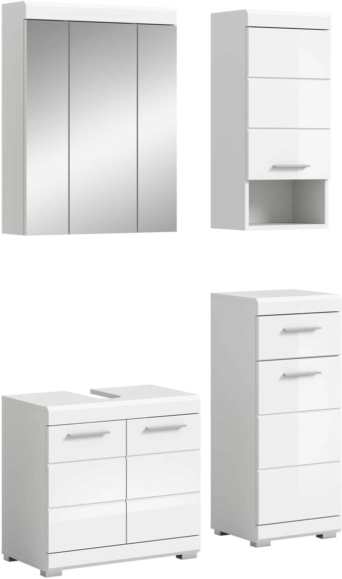 Scout badkamercombinatie wit hoogglans MDF TZ wit NB - 34x112x191cm