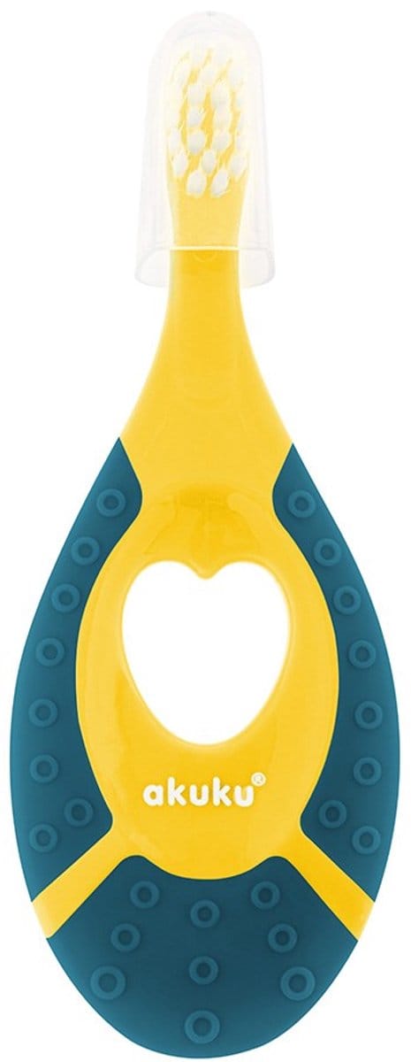 Akuku First toothbrush 0-2y yellow/navy blue