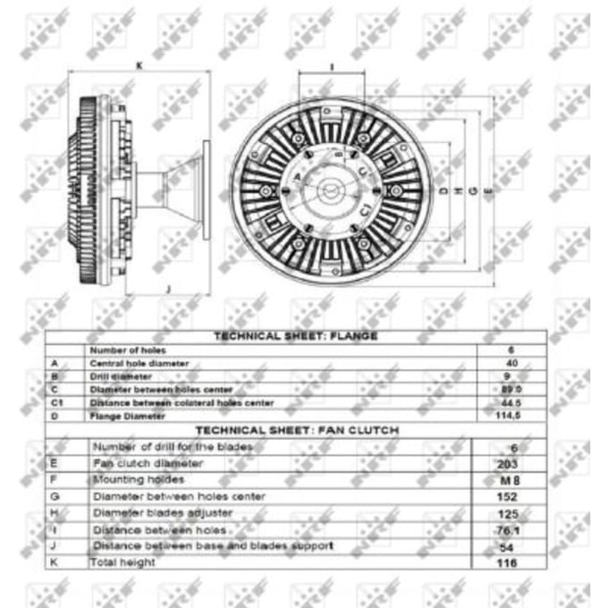 Koppeling, radiatorventilator NRF 49145