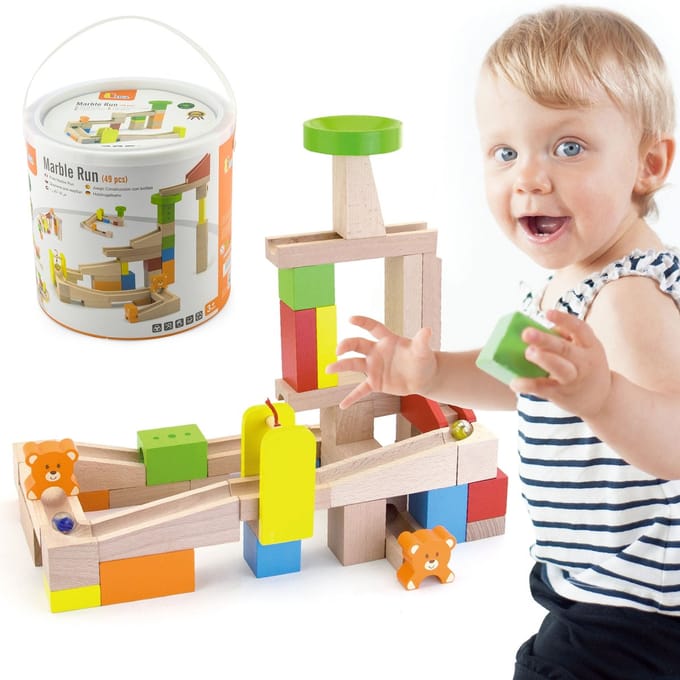 Viga Toys Knikkerbaan Bouwpakket 49-delig