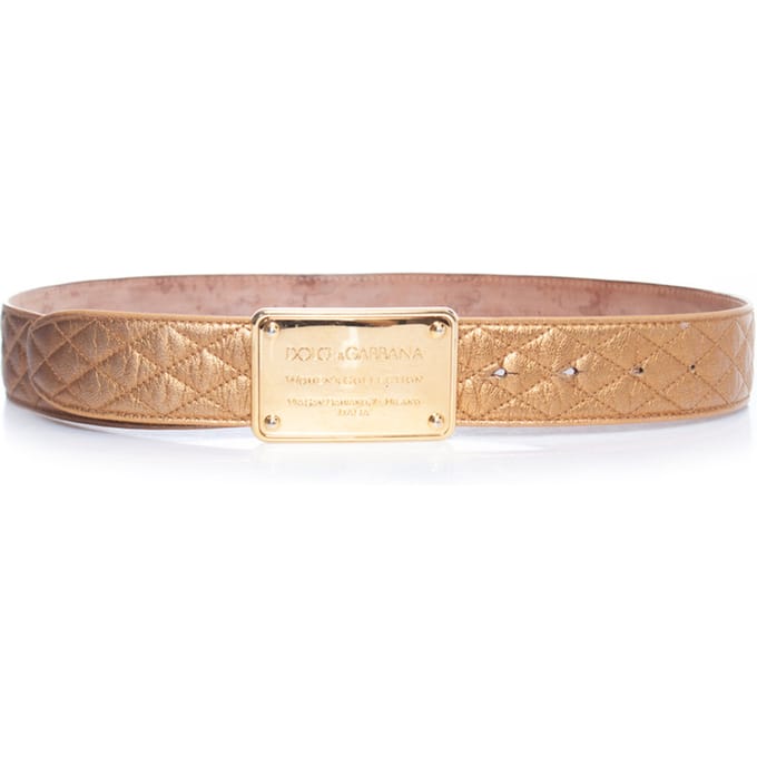 Dolce & Gabbana Gouden leren gewatteerde riem