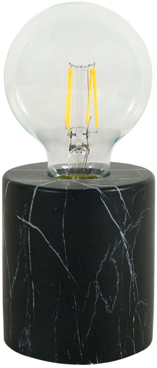 Ostaria Tafellamp - marmerlook - zwart - cement - E27 - 18 cm
