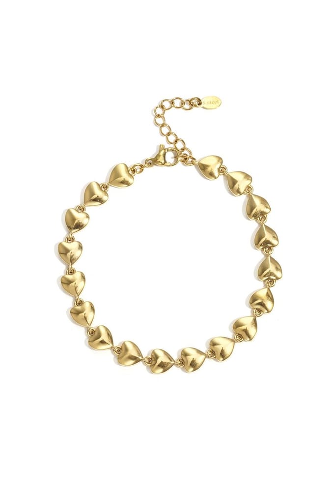 Goudkleurige armband met hartjes – verstelbaar – romantisch design