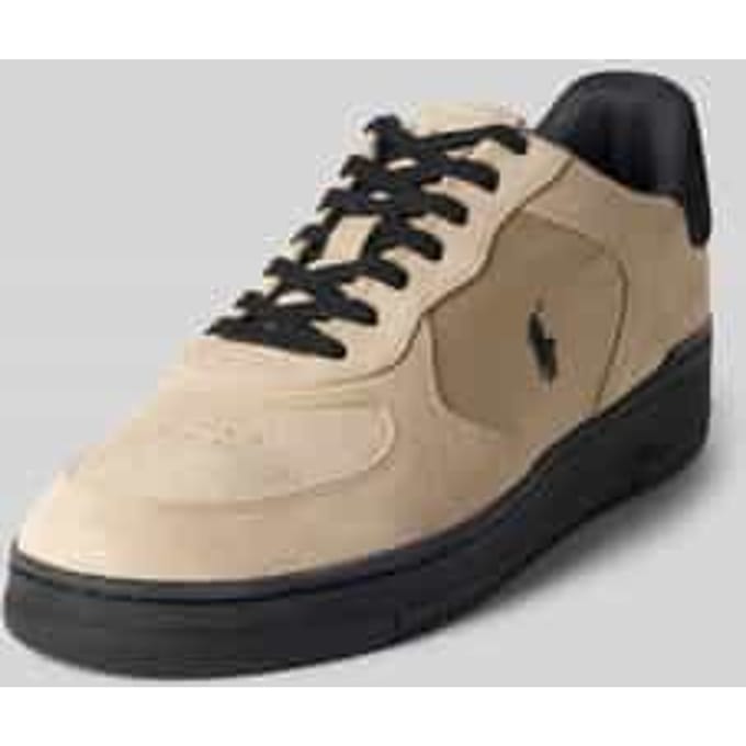 Sneakers van puur leer met logodetail