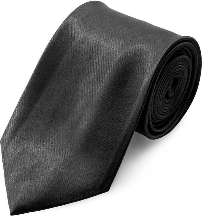 Glanzende Zwarte 8cm Basic Stropdas