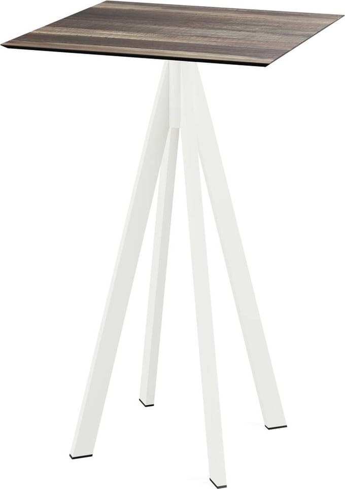 Statafel Tropical Wood Infinity Wit Frame HPL 70x70cm - Giga Meubel