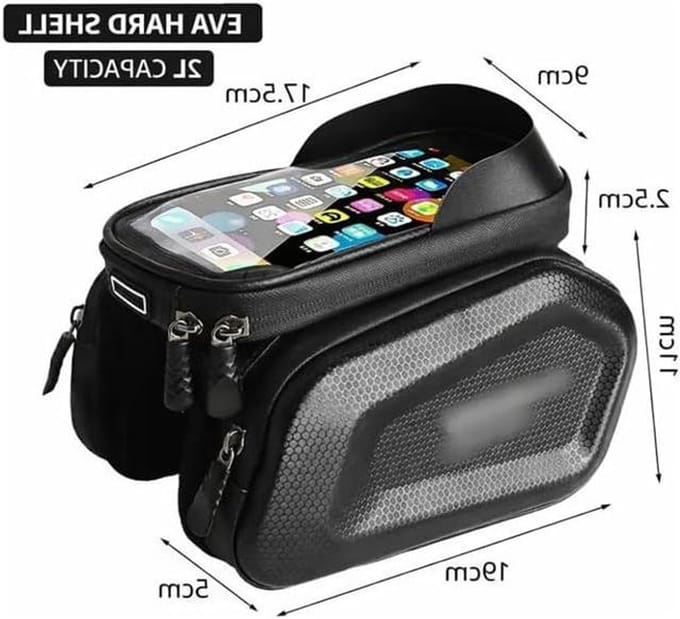 Fietstas Bovenbuis - Frame Tas - Fietsen Opslag - Touchscreen Compatibel - Normaal - Mat Zwart