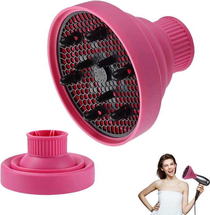 Haardroger Diffuser - Opvouwbaar Mondstuk - Krullen Stylen - Universele Pasvorm - 4-5 cm - Zwart