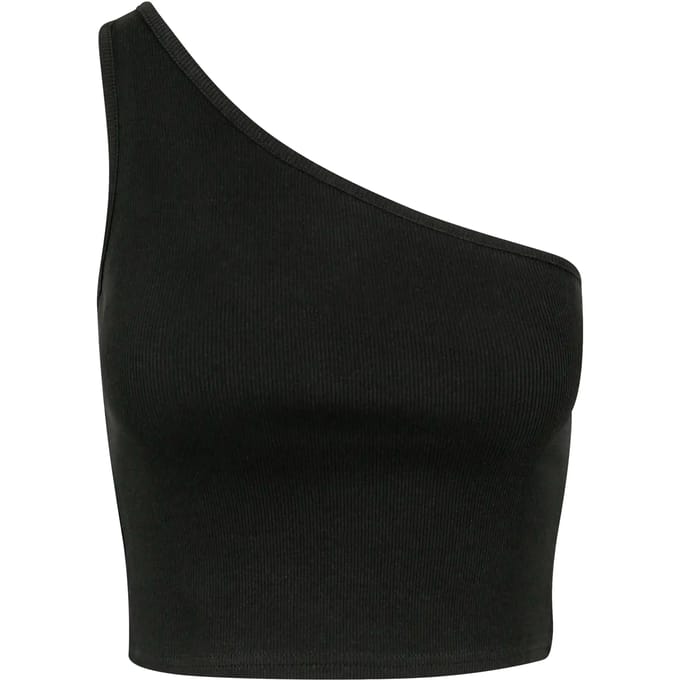 Urban Classics Cropped Asymmetric Dames Top - zwart - XL