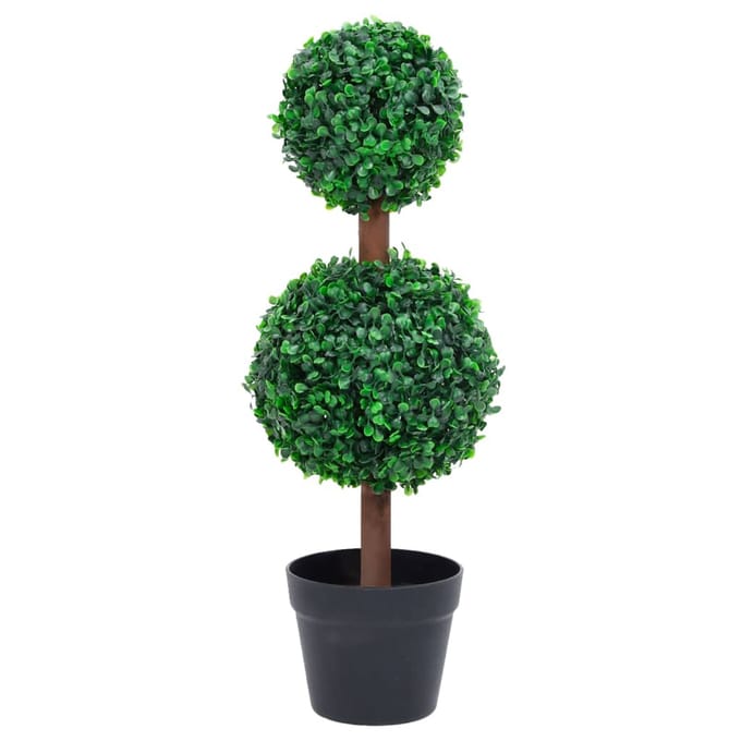 Arbre buis artificiel avec pot forme sphérique vert 60 cm