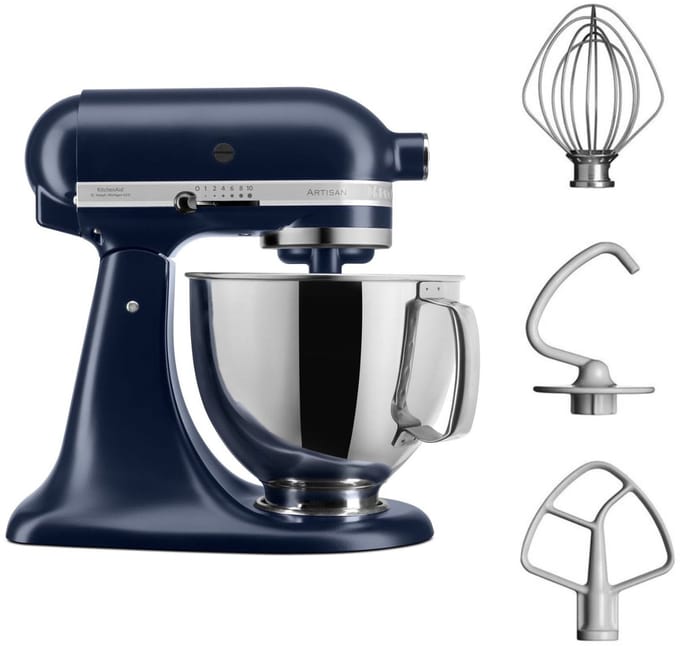 KitchenAid Artisan 5KSM125EIB - Keukenmachine - 4,8L - Inktblauw - 3 menghaken