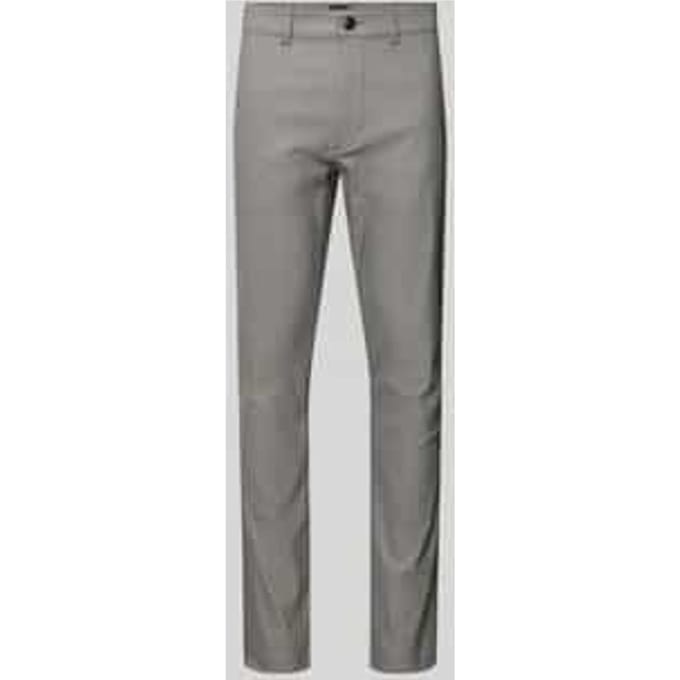slim fit chino van katoenmix met linnen en met viscose