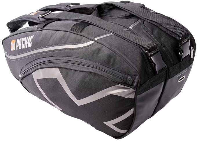 Pacific X Tour Pro Racketbag XL Uitvoering : Zwart/Chrome
