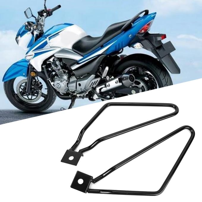 Universele Motorfiets IJzeren Zadeltas Montagebeugels Ondersteuning Accessoires gray