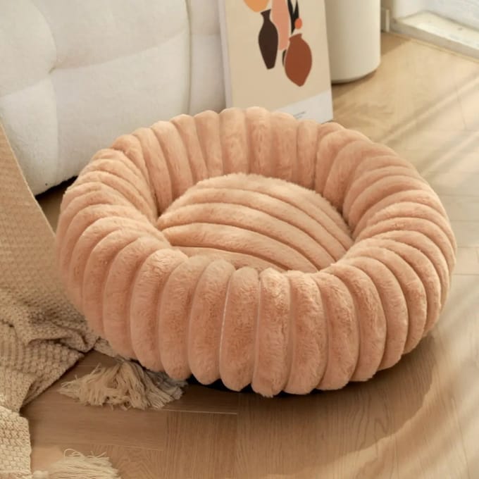 Topmast Donut - Geribbelde Pluche - Taupe - 80 cm