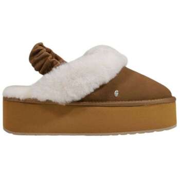 Mayberry Platform Slippers Chestnut Wo - Beige Flat Shoes