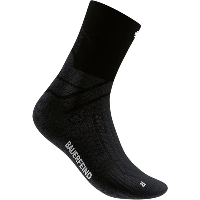 Bauerfeind Run Performance Mid Cut  Hardloopsokken Heren-zwart