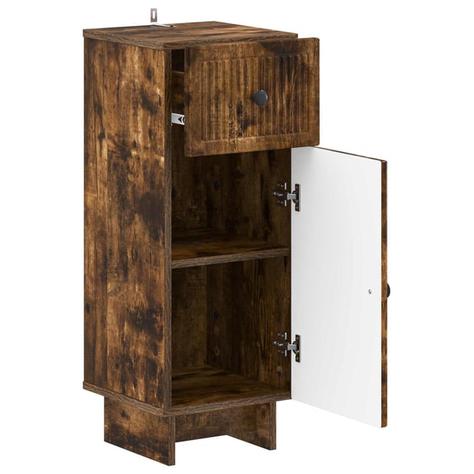 vidaXL - Badkamer - Opbergkast - EDE - Gerookt - eiken - 30 - x - 31 - x - 80 - cm