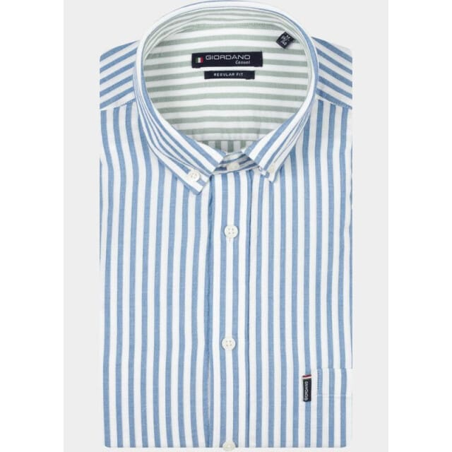 Giordano Overhemd heren Blauw Dino Long Sleeve Button Down 617130/62