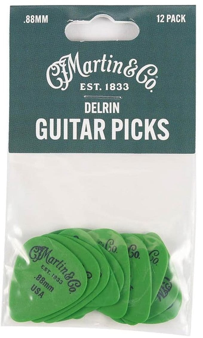 Martin & Co Delrin Gitaar Plectrums Groen 0.88mm Medium Set van 12 Stuks