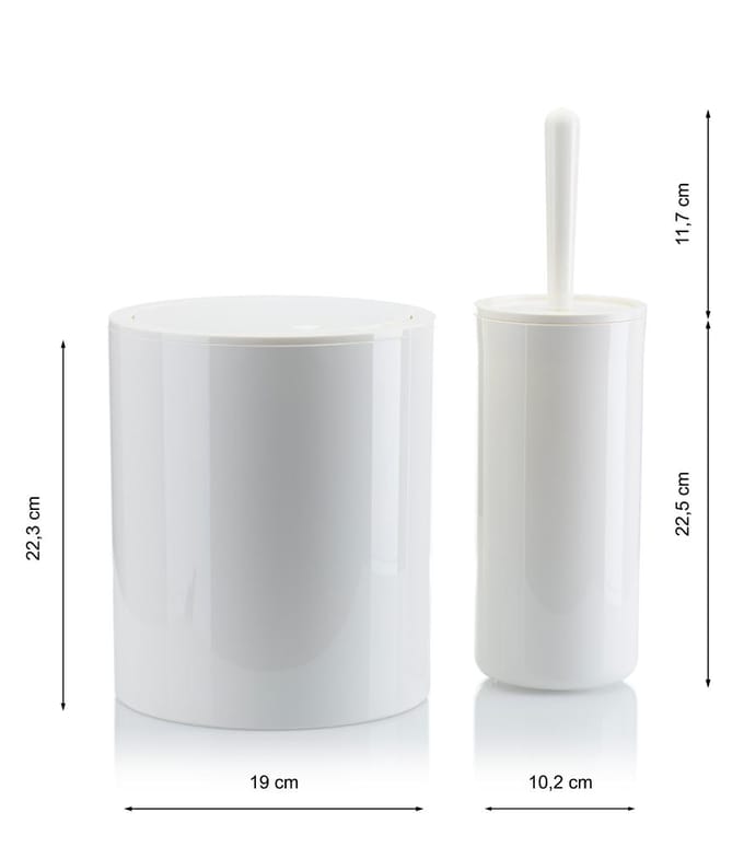 HowHomely Carmen - Badkameraccessoireset - 5-Delig - Wit - Elegant Ontwerp